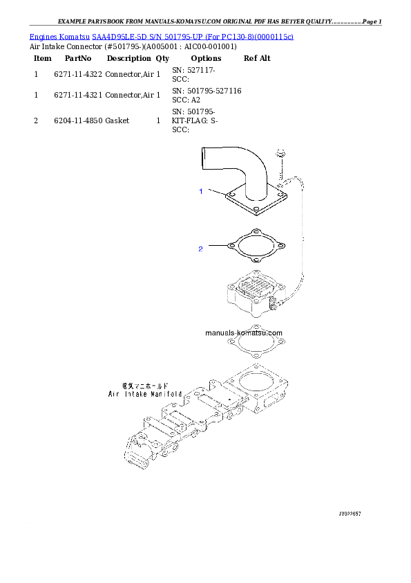 Protected: SAA4D95LE-5D S/N 501795-UP (For PC130-8) Partsbook