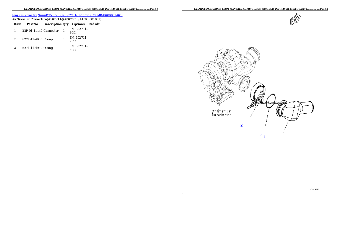 Protected: SAA4D95LE-5 S/N 502711-UP (For PC88MR-8) Partsbook