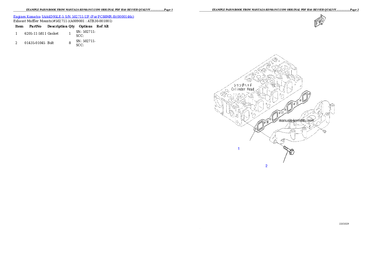 Protected: SAA4D95LE-5 S/N 502711-UP (For PC88MR-8) Partsbook
