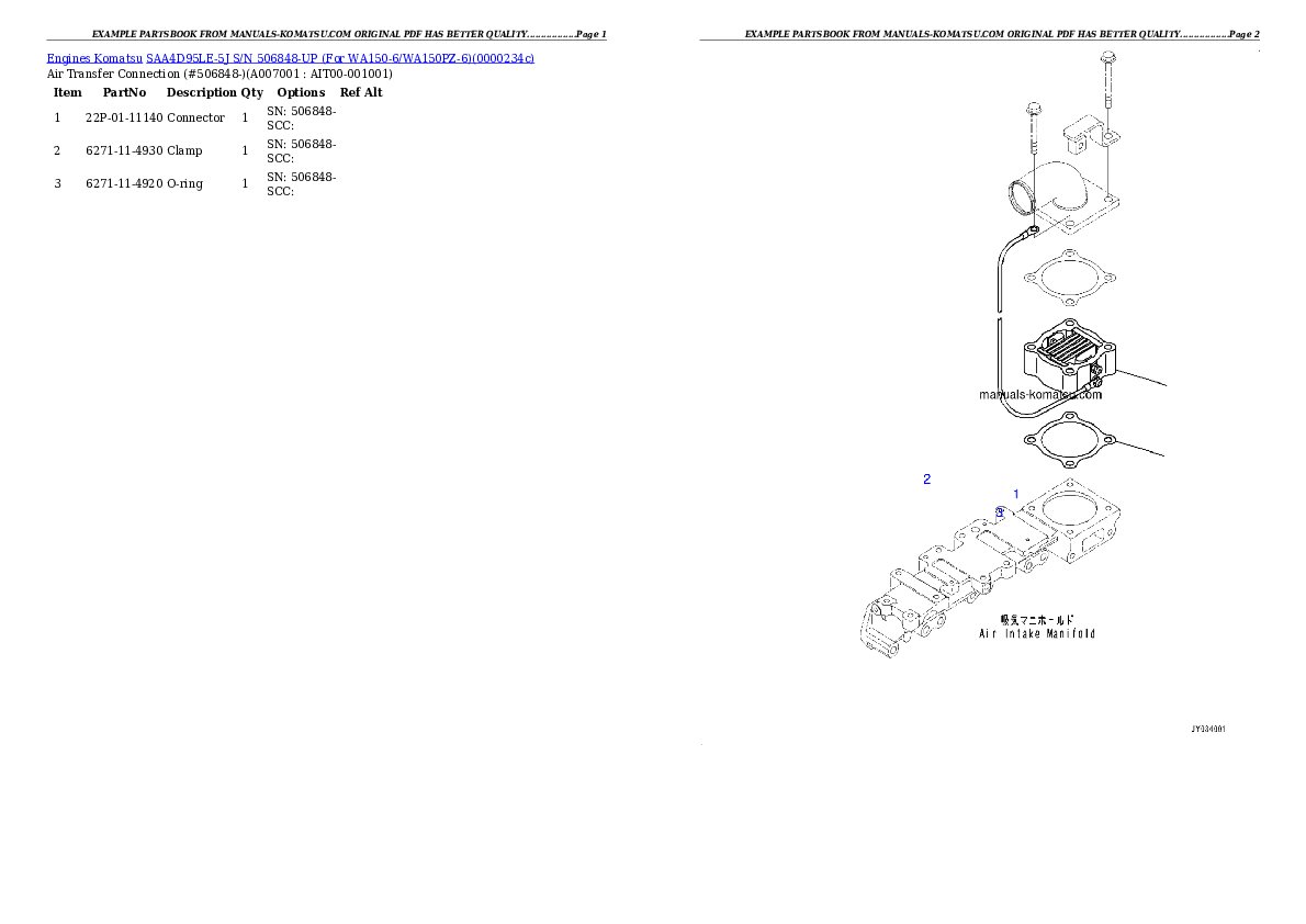 Protected: SAA4D95LE-5J S/N 506848-UP (For WA150-6/WA150PZ-6) Partsbook