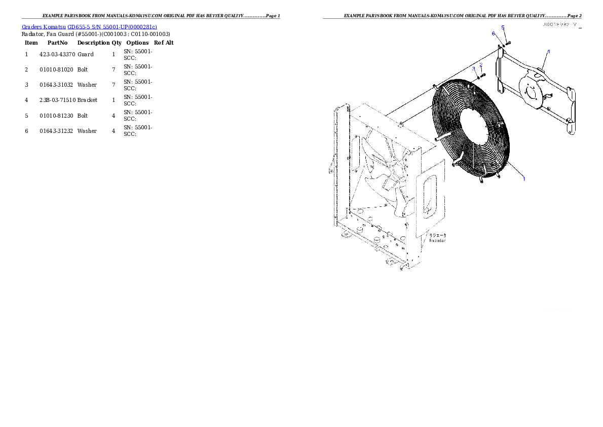 Protected: GD655-5 S/N 55001-UP Partsbook