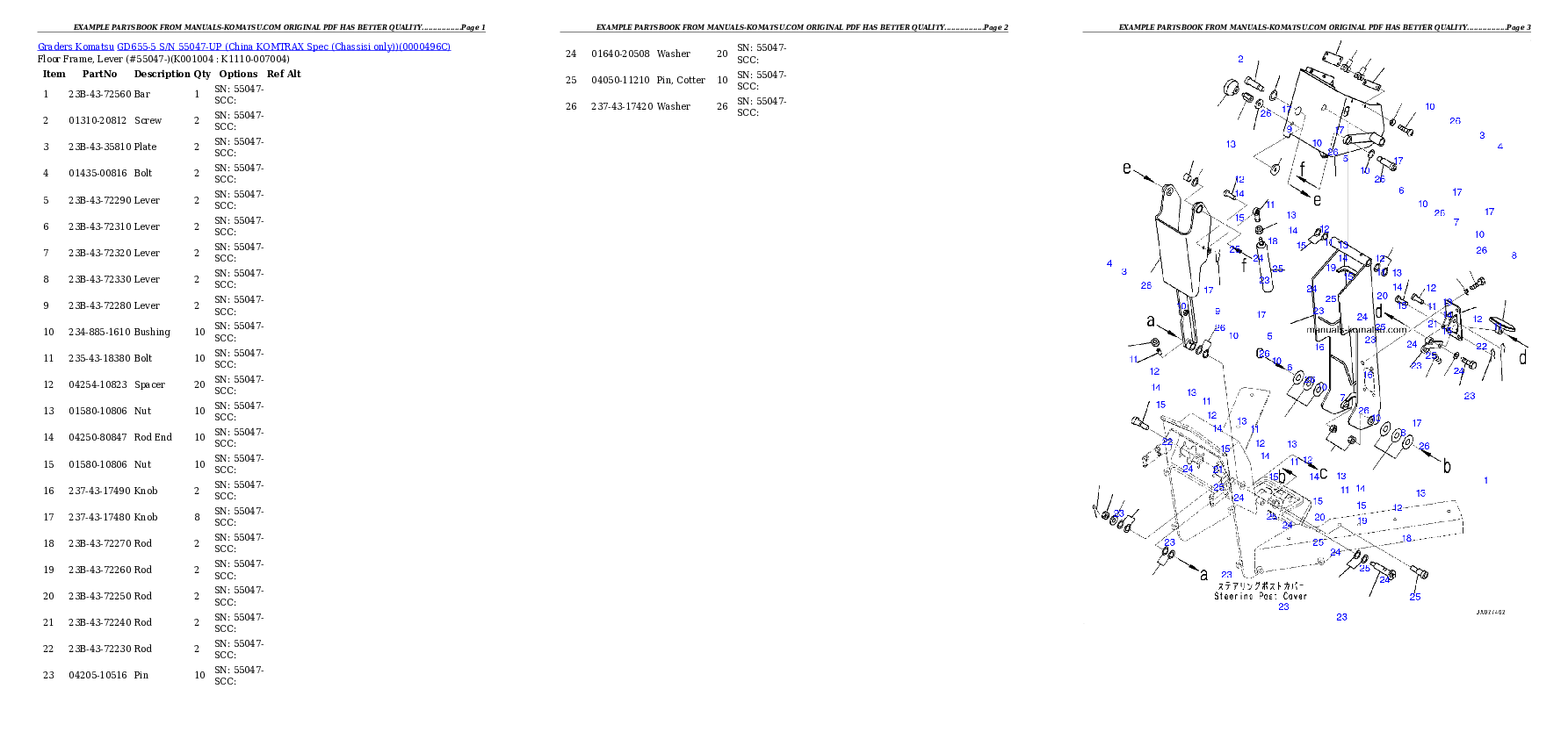 Protected: GD655-5 S/N 55047-UP (China KOMTRAX Spec (Chassisi only)) Partsbook