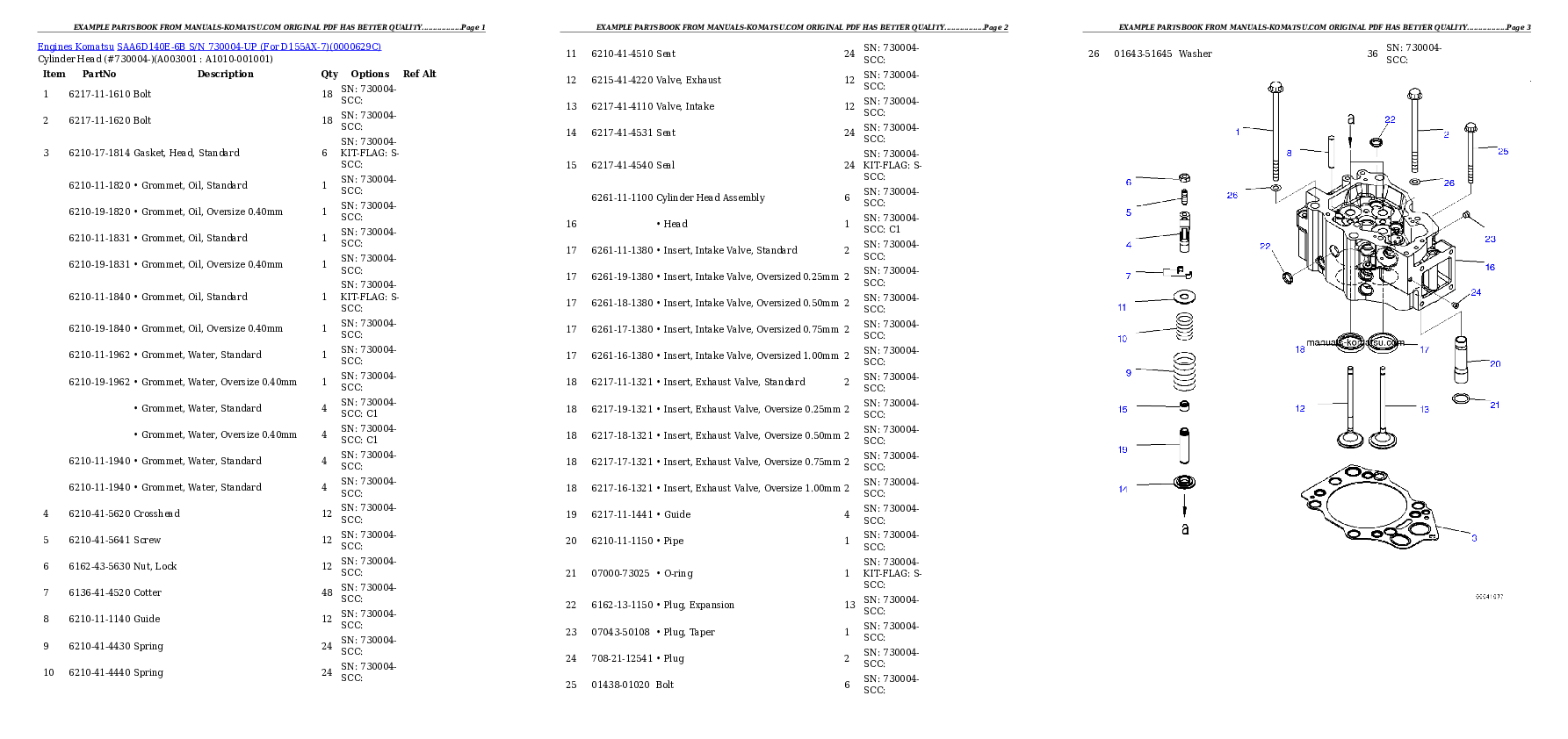Protected: SAA6D140E-6B S/N 730004-UP (For D155AX-7) Partsbook