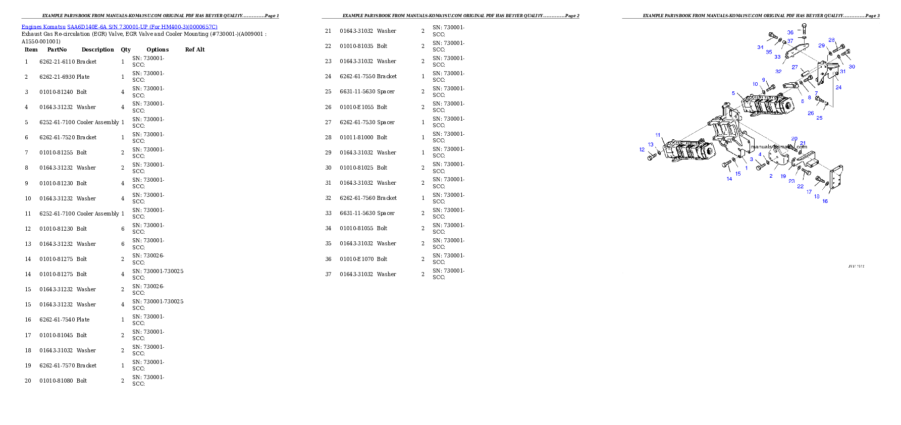 Protected: SAA6D140E-6A S/N 730001-UP (For HM400-3) Partsbook