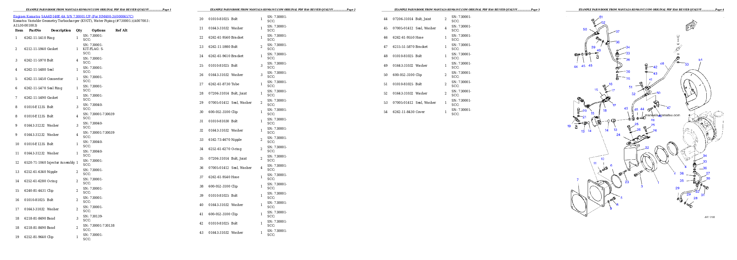 Protected: SAA6D140E-6A S/N 730001-UP (For HM400-3) Partsbook