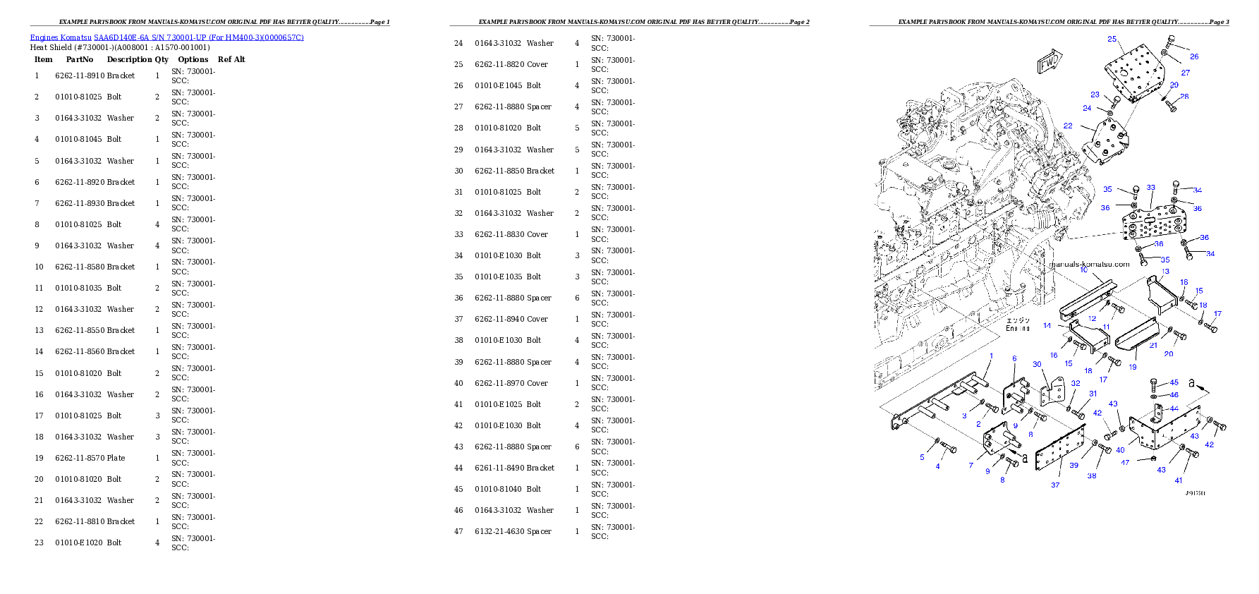 Protected: SAA6D140E-6A S/N 730001-UP (For HM400-3) Partsbook