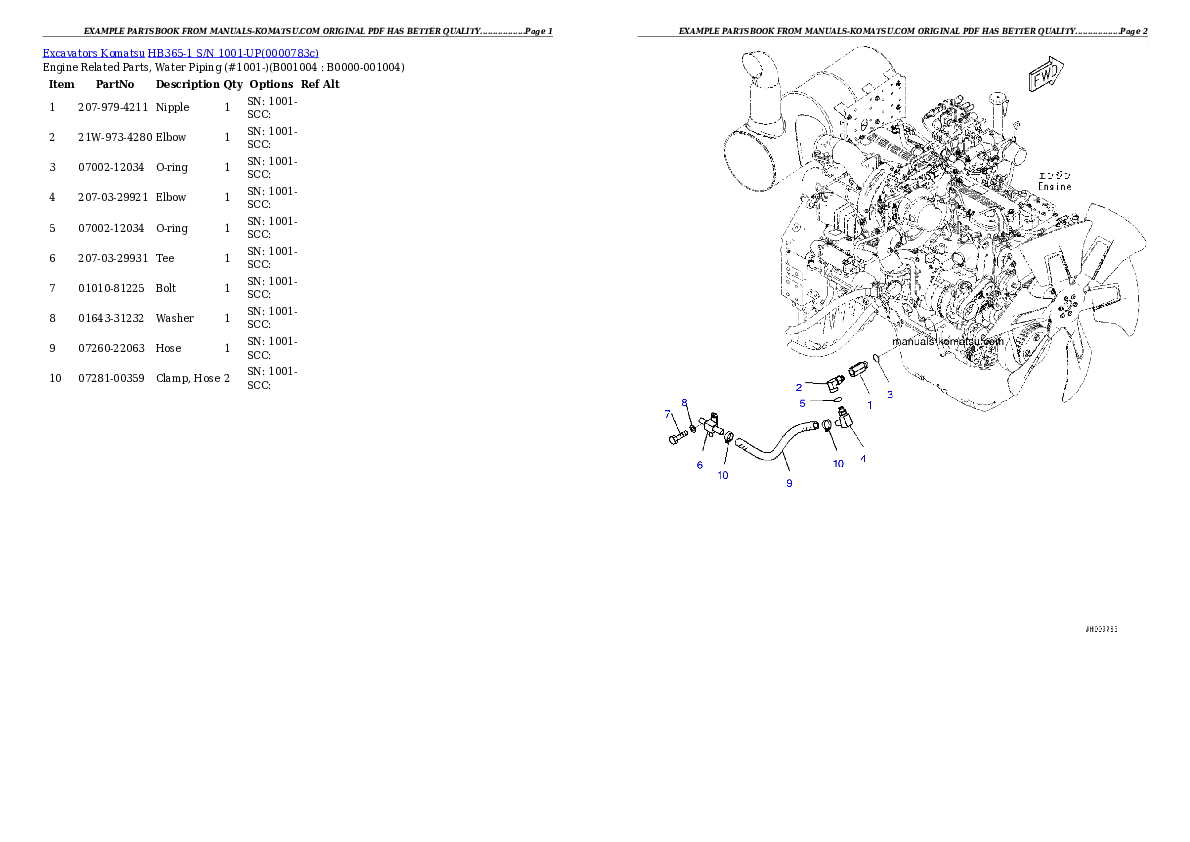 Protected: HB365-1 S/N 1001-UP Partsbook