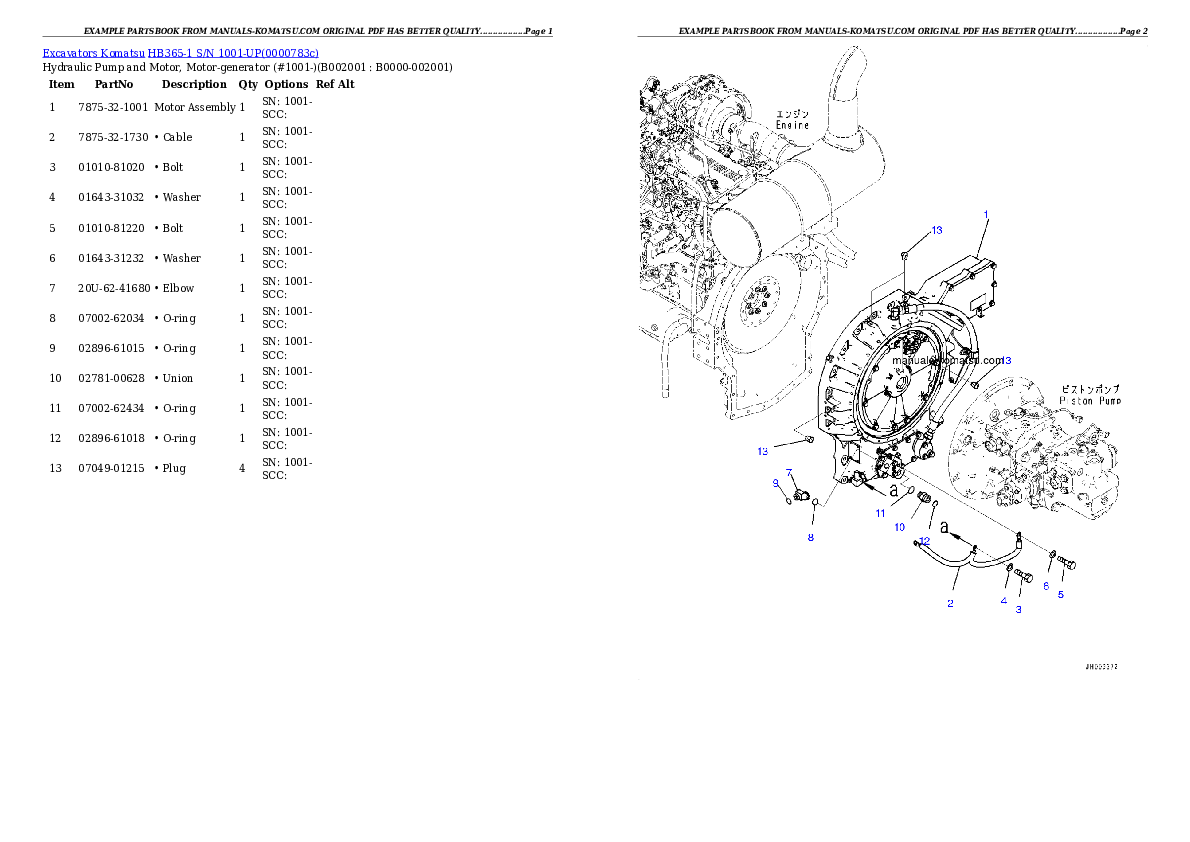 Protected: HB365-1 S/N 1001-UP Partsbook