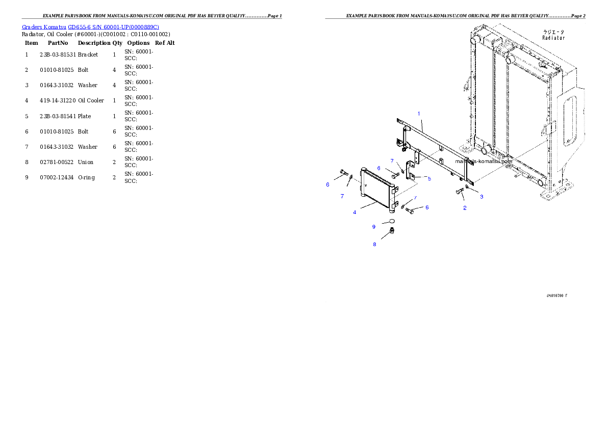 Protected: GD655-6 S/N 60001-UP Partsbook
