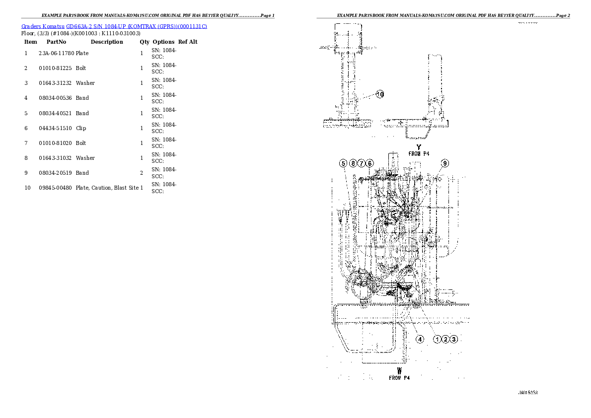 Protected: GD663A-2 S/N 1084-UP (KOMTRAX (GPRS)) Partsbook