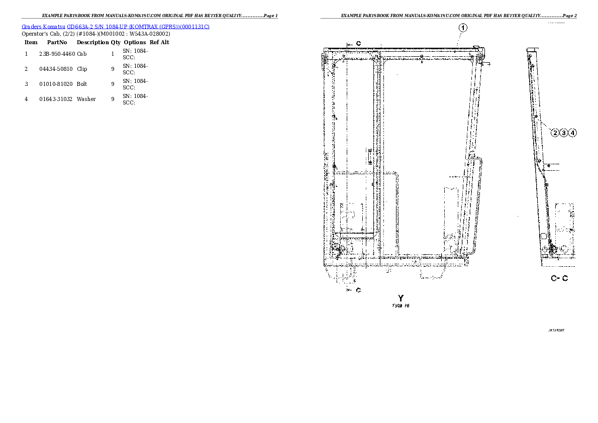 Protected: GD663A-2 S/N 1084-UP (KOMTRAX (GPRS)) Partsbook