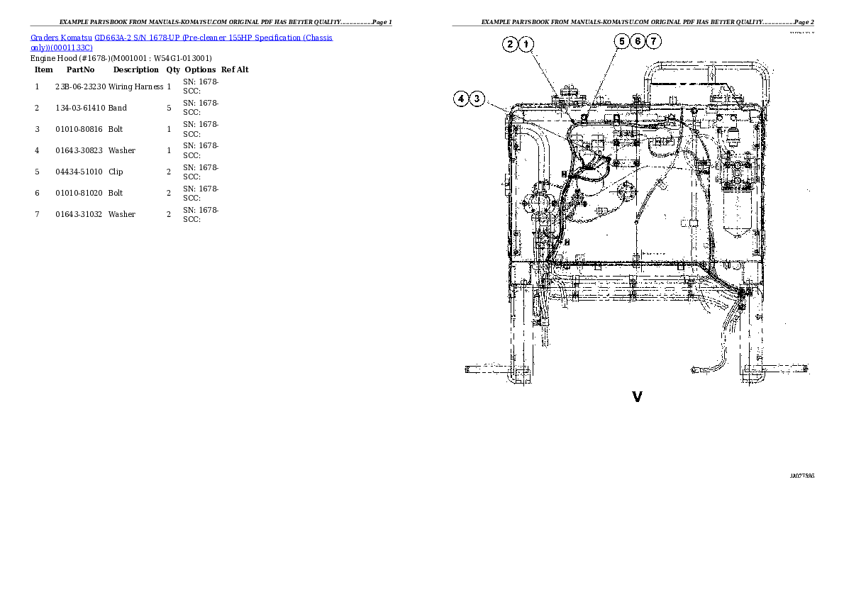Protected: GD663A-2 S/N 1678-UP (Pre-cleaner 155HP Specification (Chassis only)) Partsbook
