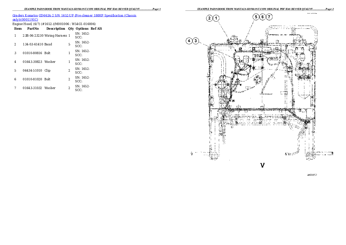 Protected: GD663A-2 S/N 1652-UP (Pre-cleaner 180HP Specification (Chassis only)) Partsbook