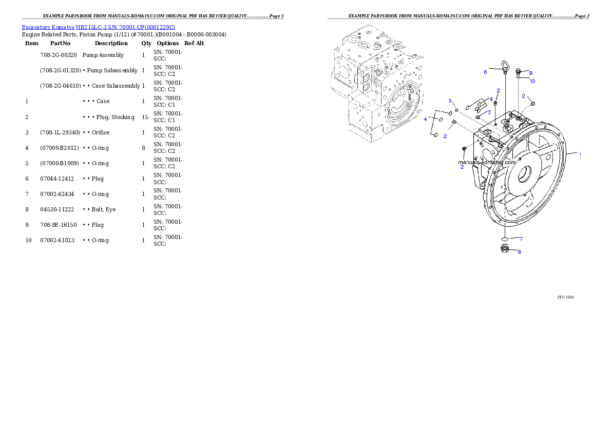 Protected: HB215LC-3 S/N 70001-UP Partsbook