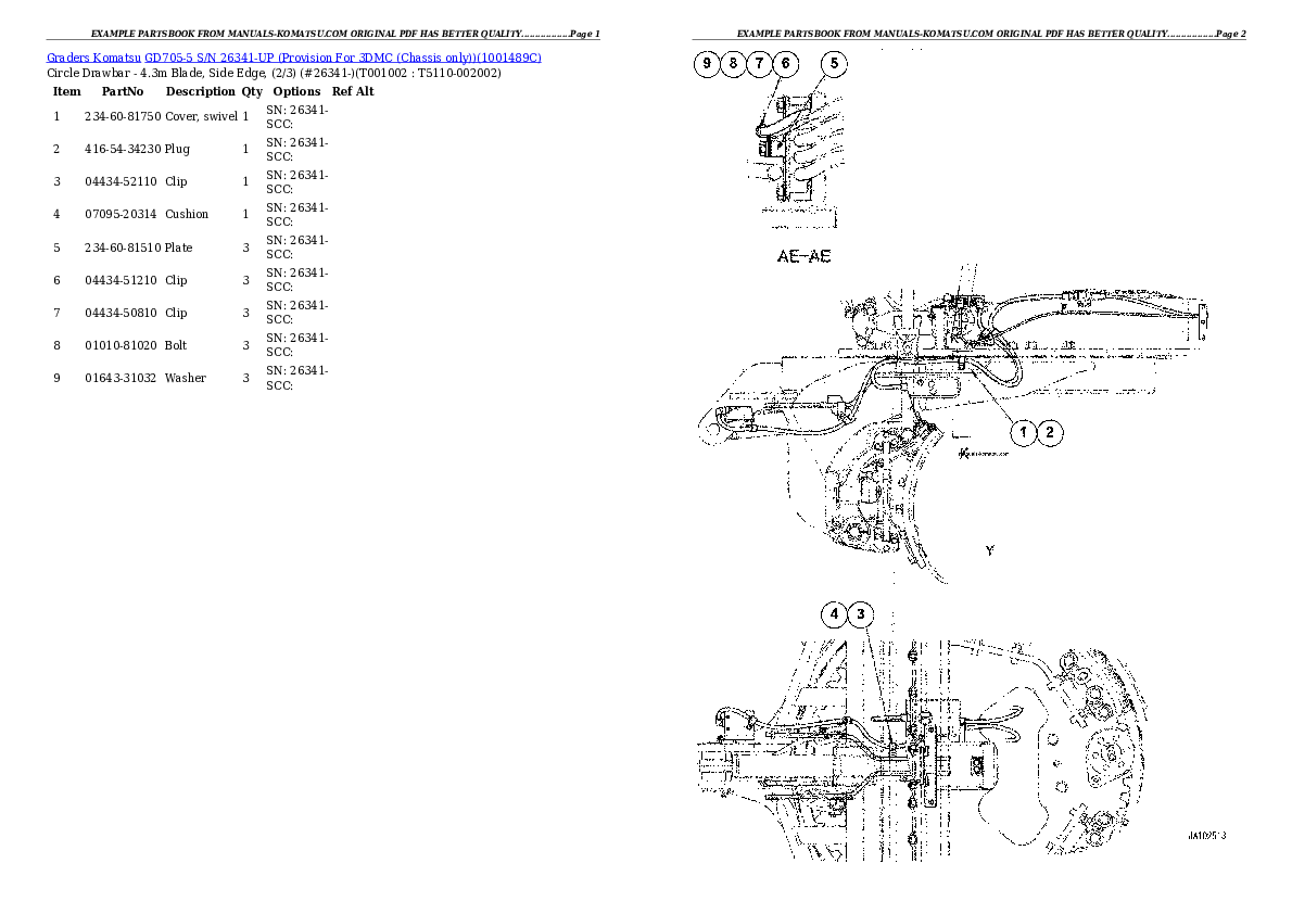 Protected: GD705-5 S/N 26341-UP (Provision For 3DMC (Chassis only)) Partsbook