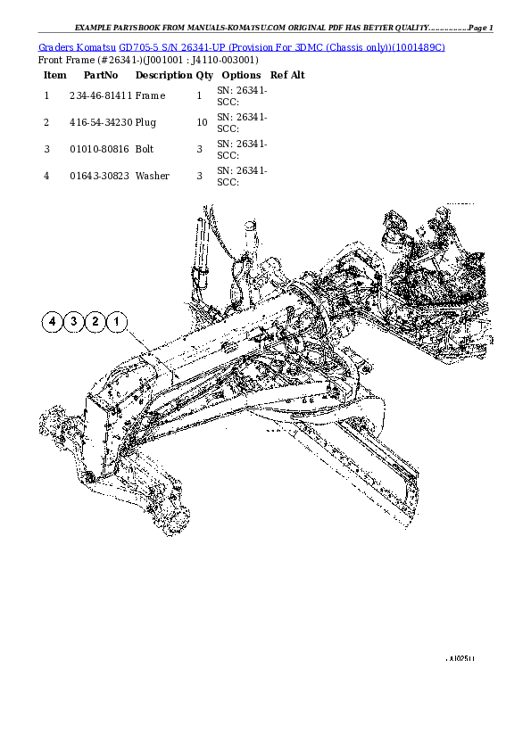 Protected: GD705-5 S/N 26341-UP (Provision For 3DMC (Chassis only)) Partsbook