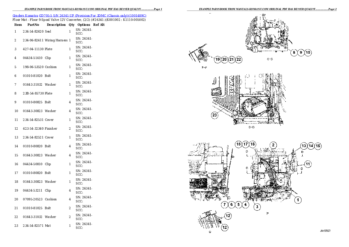 Protected: GD705-5 S/N 26341-UP (Provision For 3DMC (Chassis only)) Partsbook