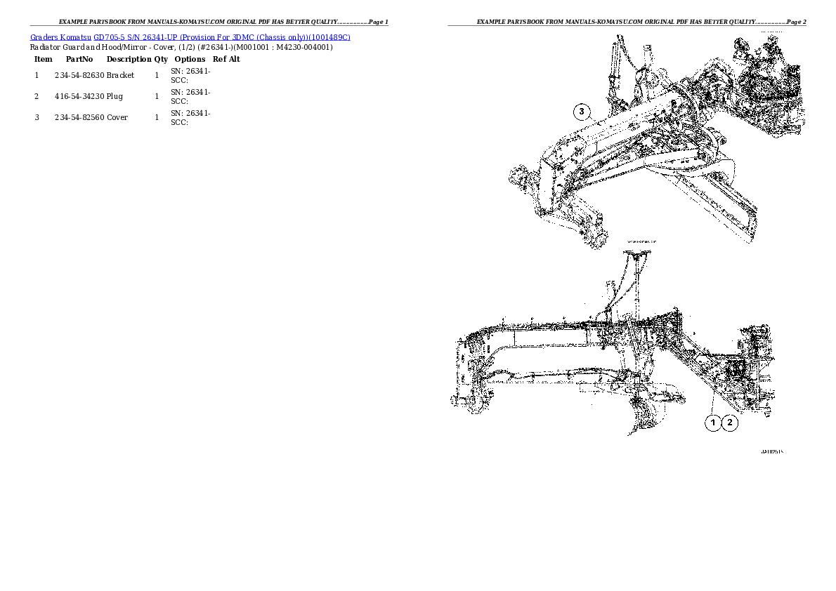 Protected: GD705-5 S/N 26341-UP (Provision For 3DMC (Chassis only)) Partsbook