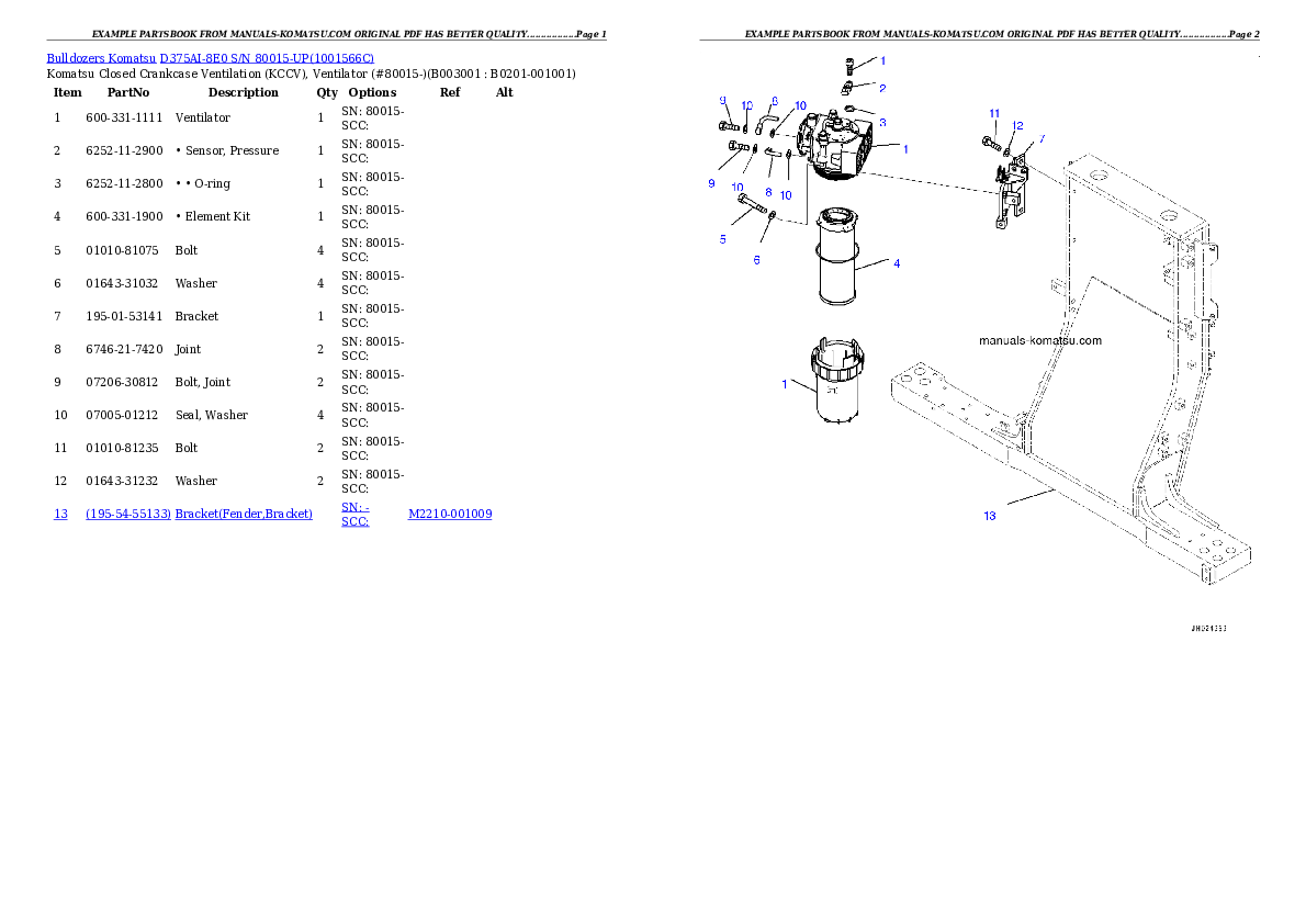 Protected: D375AI-8E0 S/N 80015-UP Partsbook