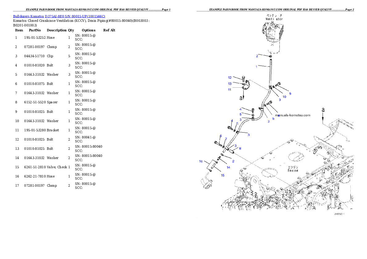 Protected: D375AI-8E0 S/N 80015-UP Partsbook