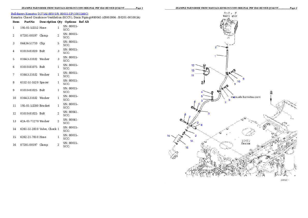 Protected: D375AI-8E0 S/N 80015-UP Partsbook