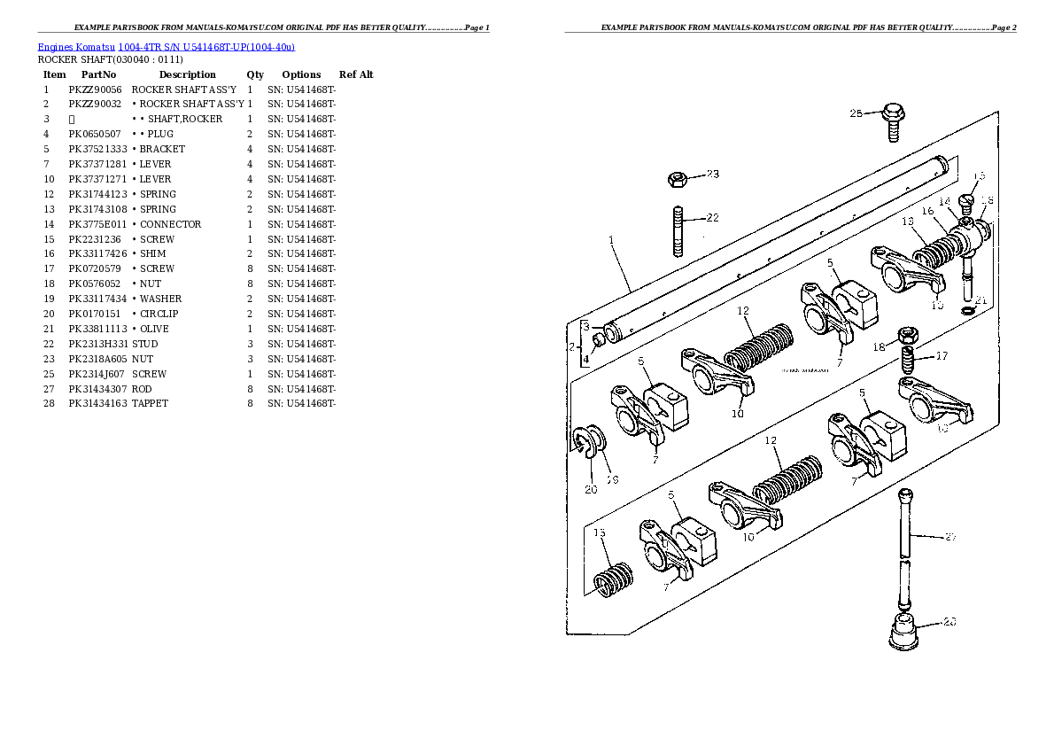 Protected: 1004-4TR S/N U541468T-UP Partsbook