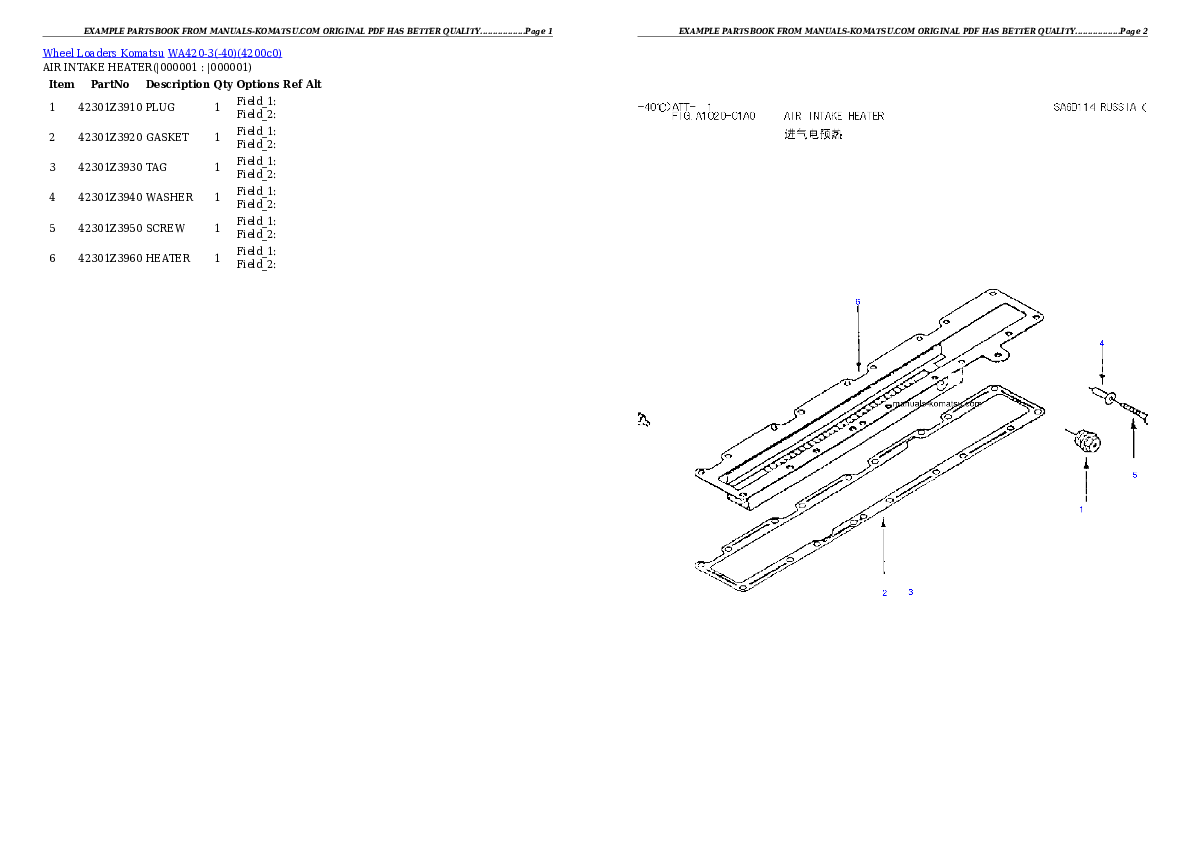 WA420-3(-40) Partsbook