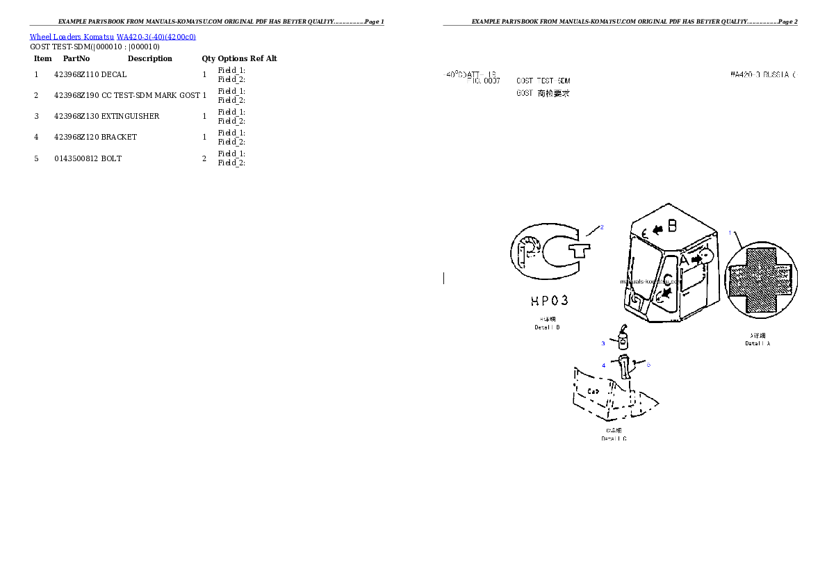 Protected: WA420-3(-40) Partsbook
