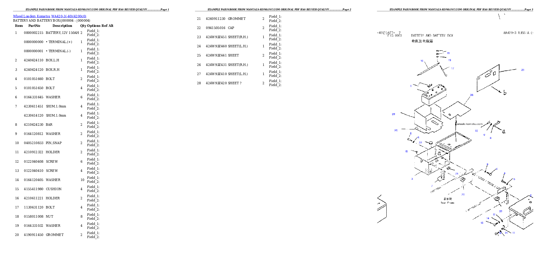 Protected: WA420-3(-40) Partsbook
