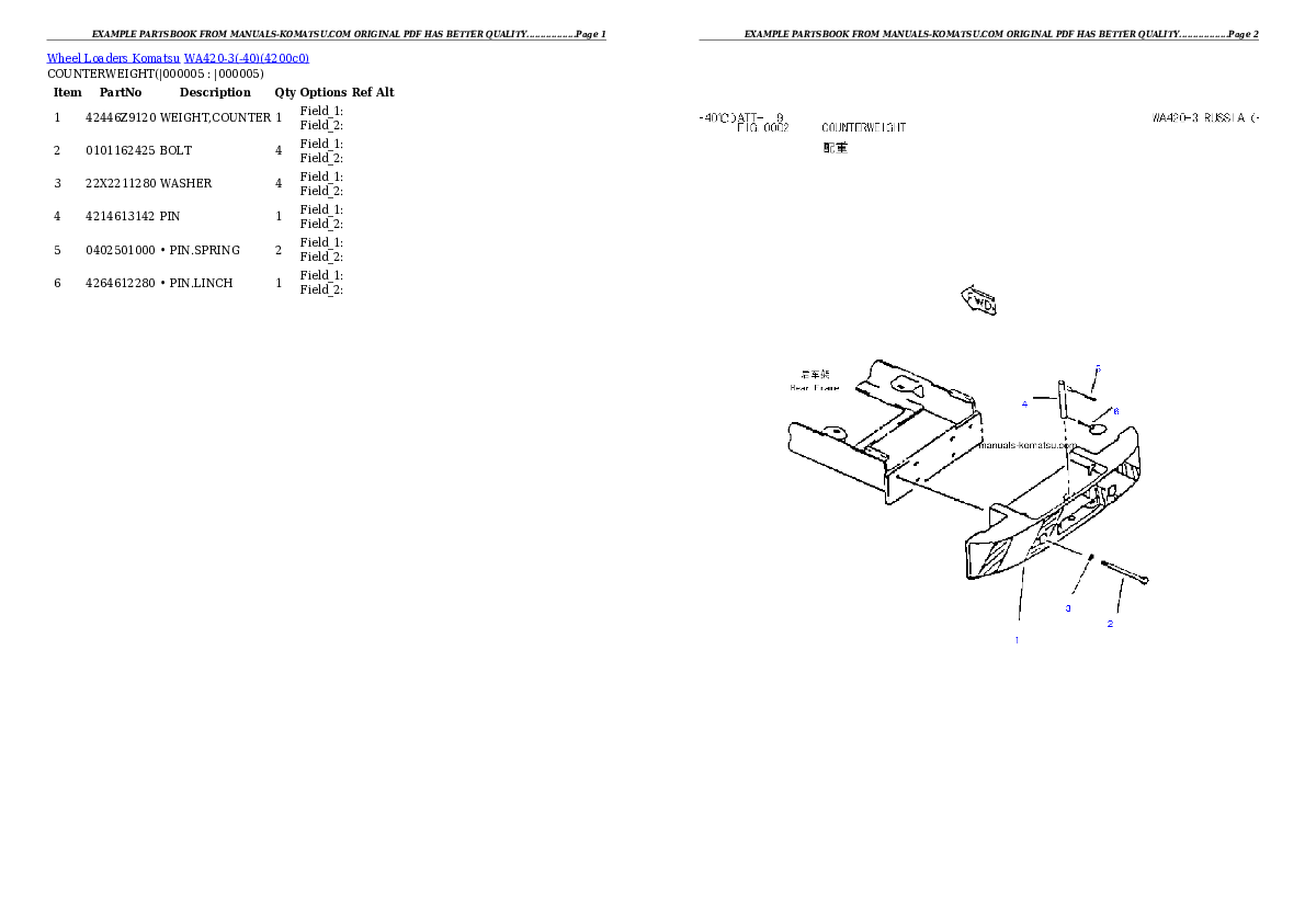 Protected: WA420-3(-40) Partsbook
