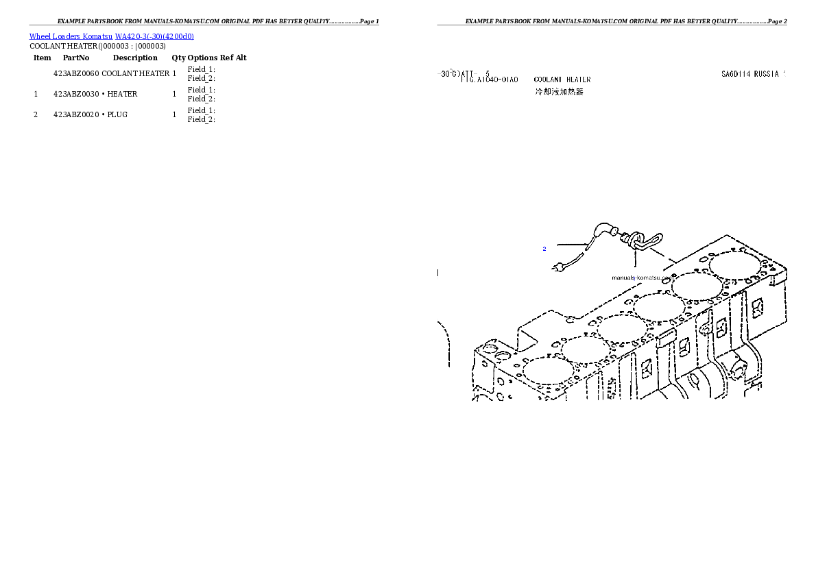Protected: WA420-3(-30) Partsbook