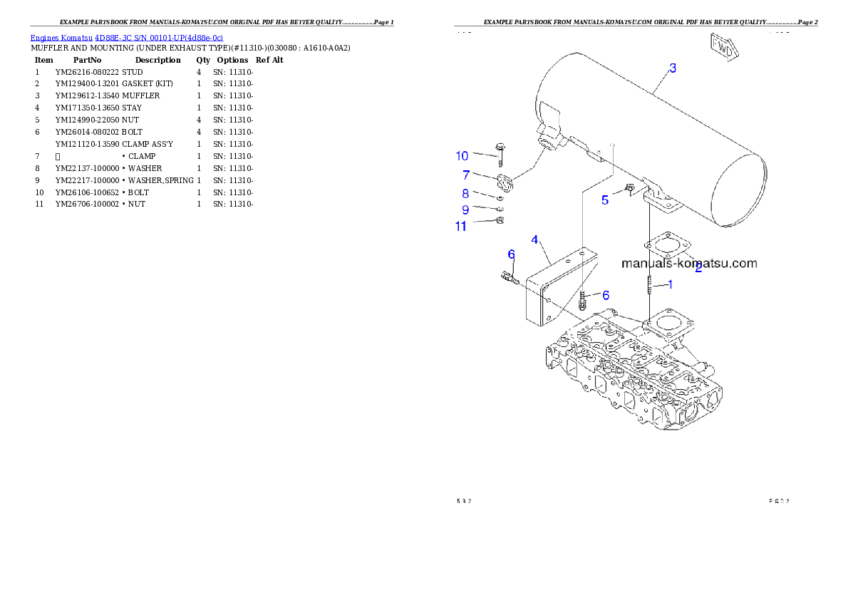 Protected: 4D88E-3C S/N 00101-UP Partsbook