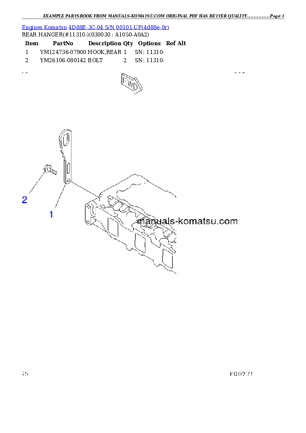 4D88E-3C-04 S/N 00101-UP Partsbook