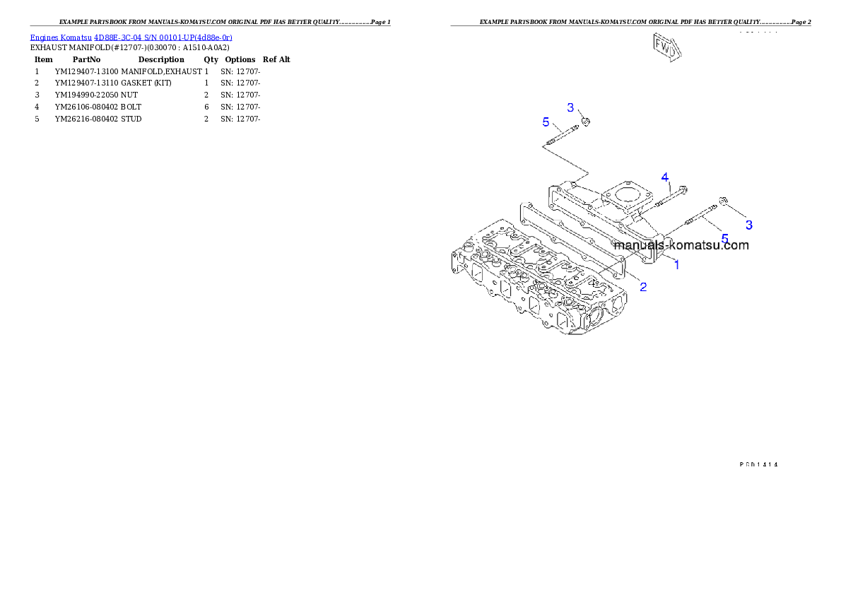 Protected: 4D88E-3C-04 S/N 00101-UP Partsbook