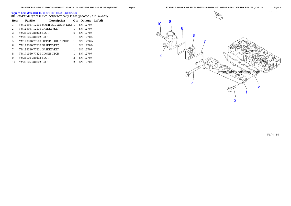 Protected: 4D88E-3D S/N 00101-UP Partsbook