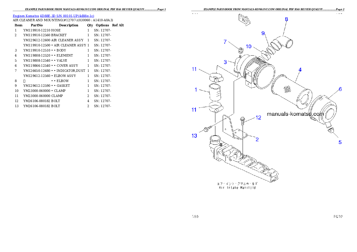 Protected: 4D88E-3D S/N 00101-UP Partsbook
