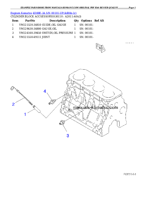 Protected: 4D88E-3A S/N 00101-UP Partsbook