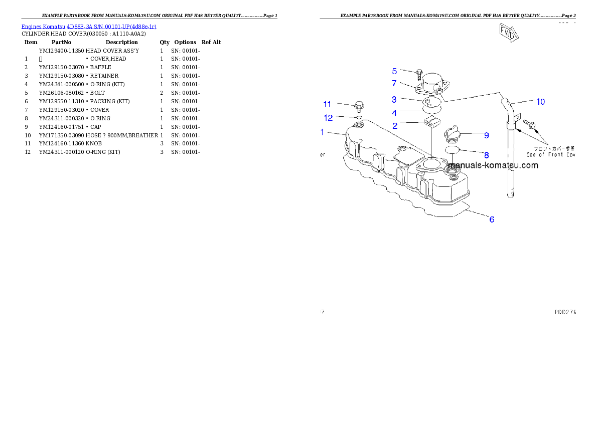 Protected: 4D88E-3A S/N 00101-UP Partsbook