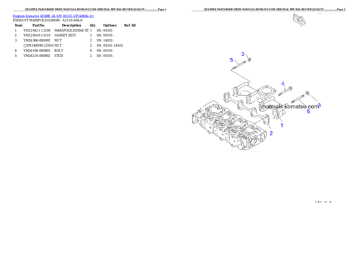 Protected: 4D88E-3A S/N 00101-UP Partsbook