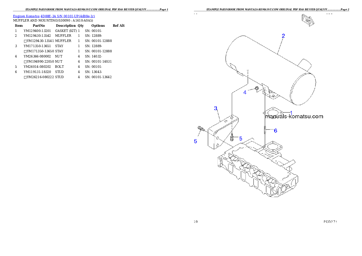 Protected: 4D88E-3A S/N 00101-UP Partsbook