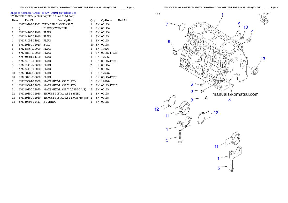 Protected: 4D88E-3B S/N 00101-UP Partsbook