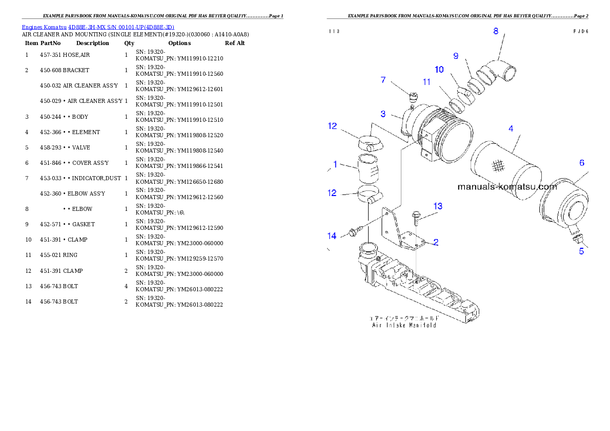 Protected: 4D88E-3H-MX S/N 00101-UP Partsbook