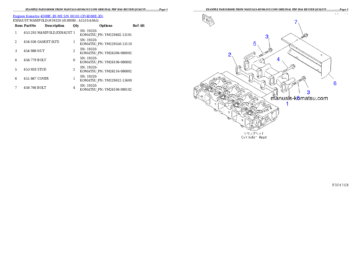Protected: 4D88E-3H-MX S/N 00101-UP Partsbook