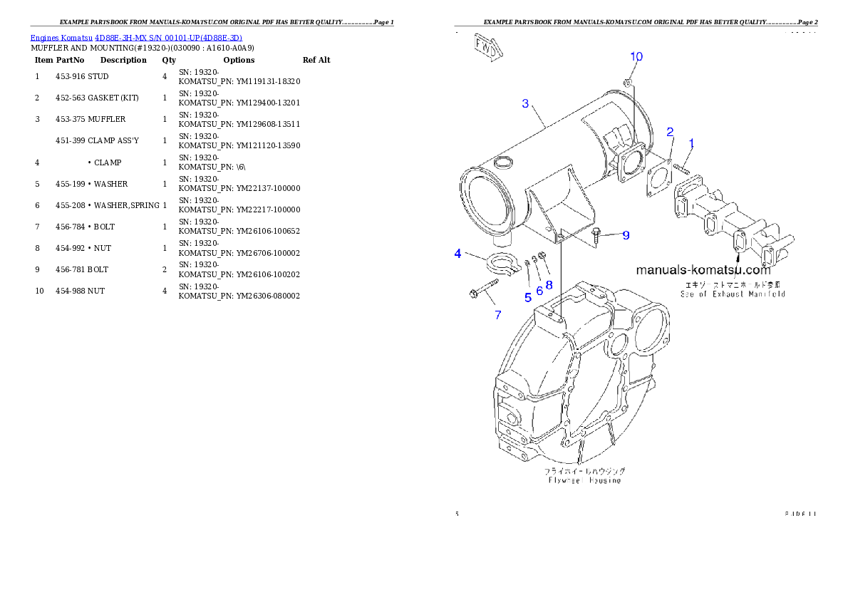 Protected: 4D88E-3H-MX S/N 00101-UP Partsbook