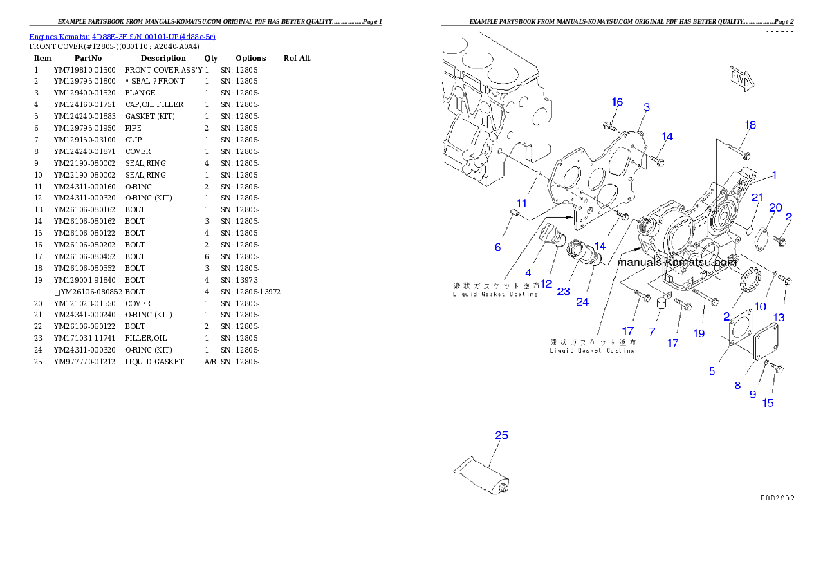 Protected: 4D88E-3F S/N 00101-UP Partsbook