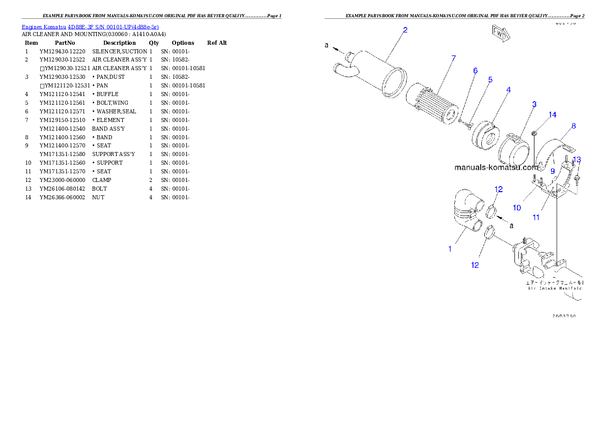 Protected: 4D88E-3F S/N 00101-UP Partsbook