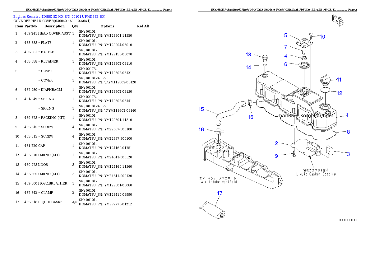 Protected: 4D88E-5X-MX S/N 00101-UP Partsbook