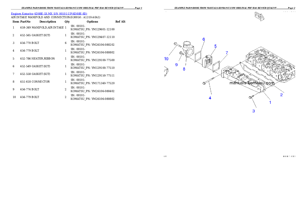 Protected: 4D88E-5X-MX S/N 00101-UP Partsbook