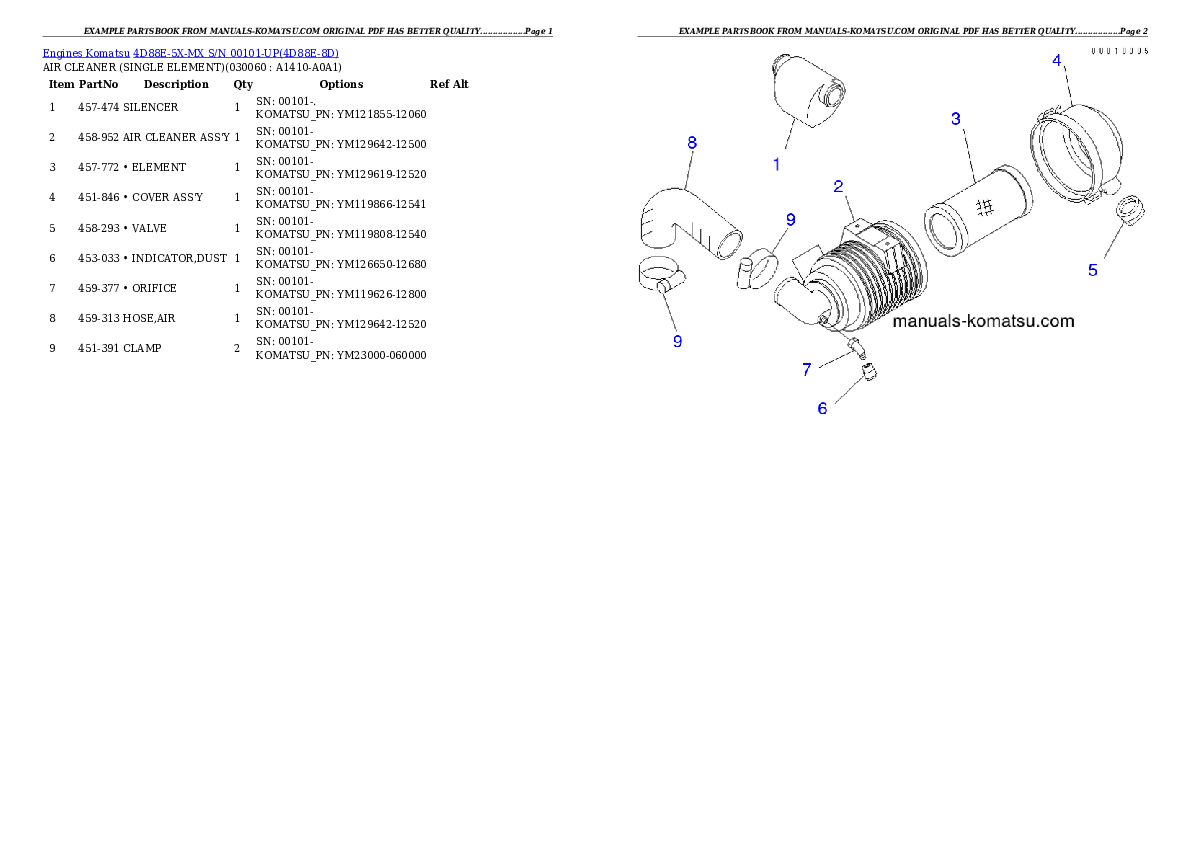 Protected: 4D88E-5X-MX S/N 00101-UP Partsbook