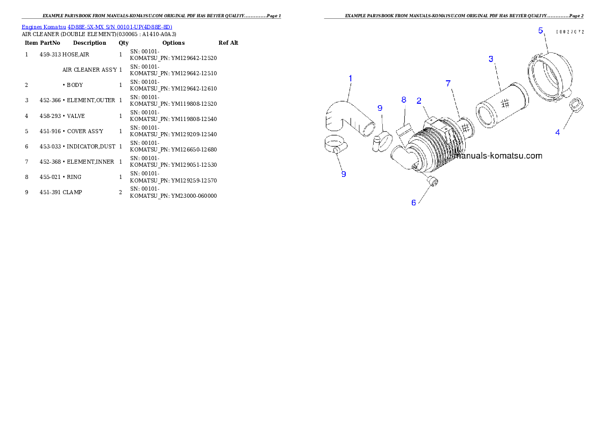 Protected: 4D88E-5X-MX S/N 00101-UP Partsbook